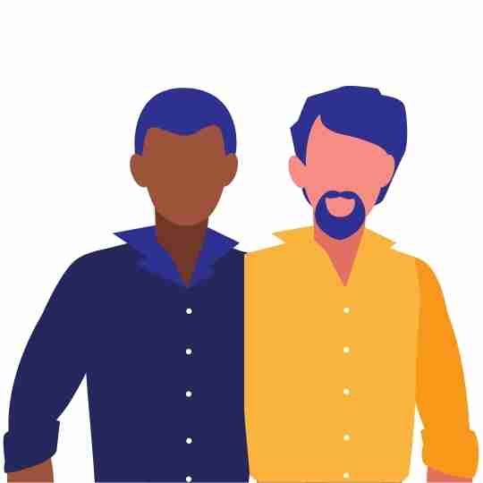 dupla de homens anonimo